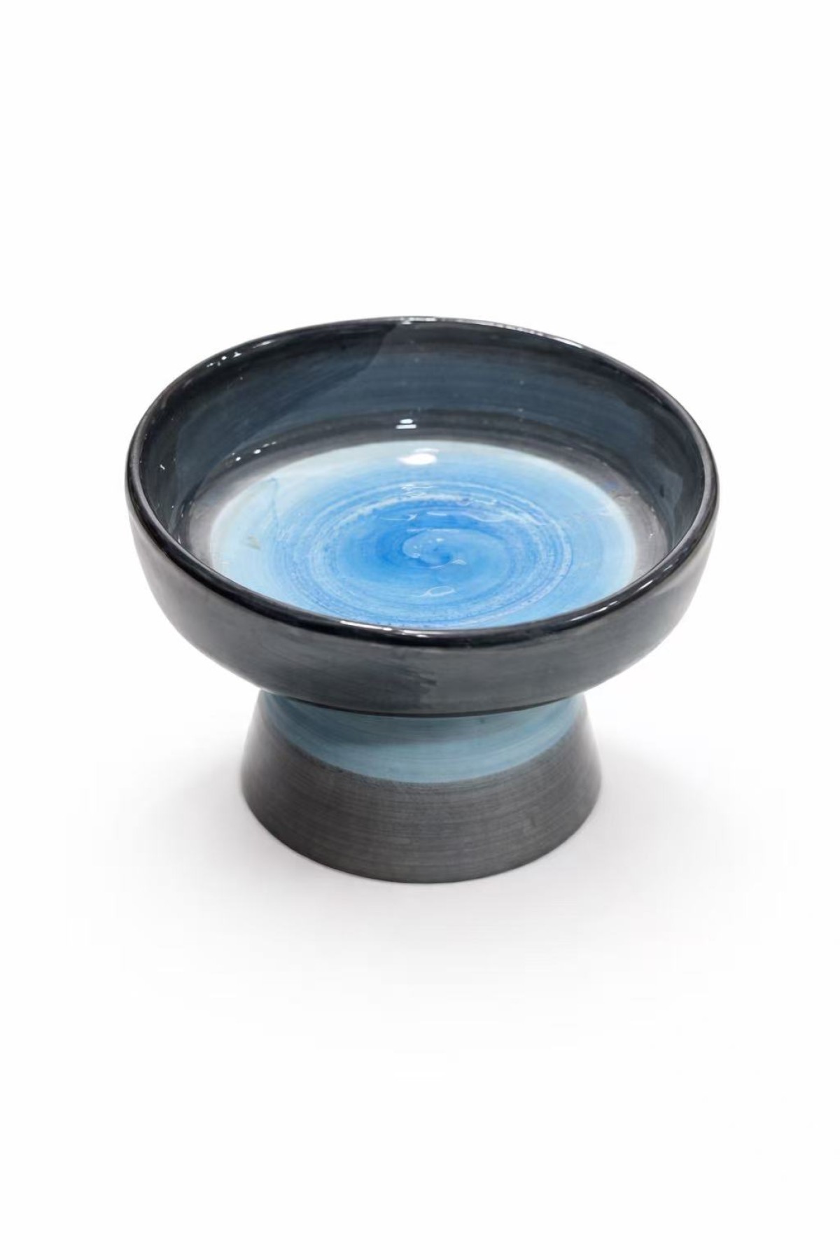 AYAKLI MAMA KABI FIRÇA İZLİ MAVİ-SİYAH AYAKLI MAMA KABI FIRÇA İZLİ MAVİ-SİYAH