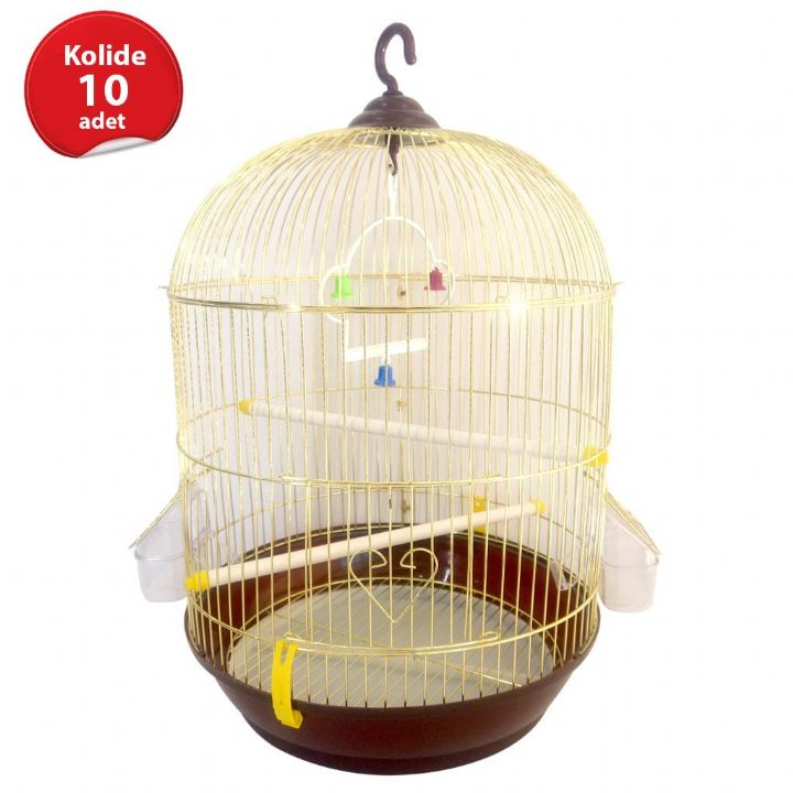 C301-AG KUŞ KAFESİ SİLİNDİR PİRİNÇ 10'LU