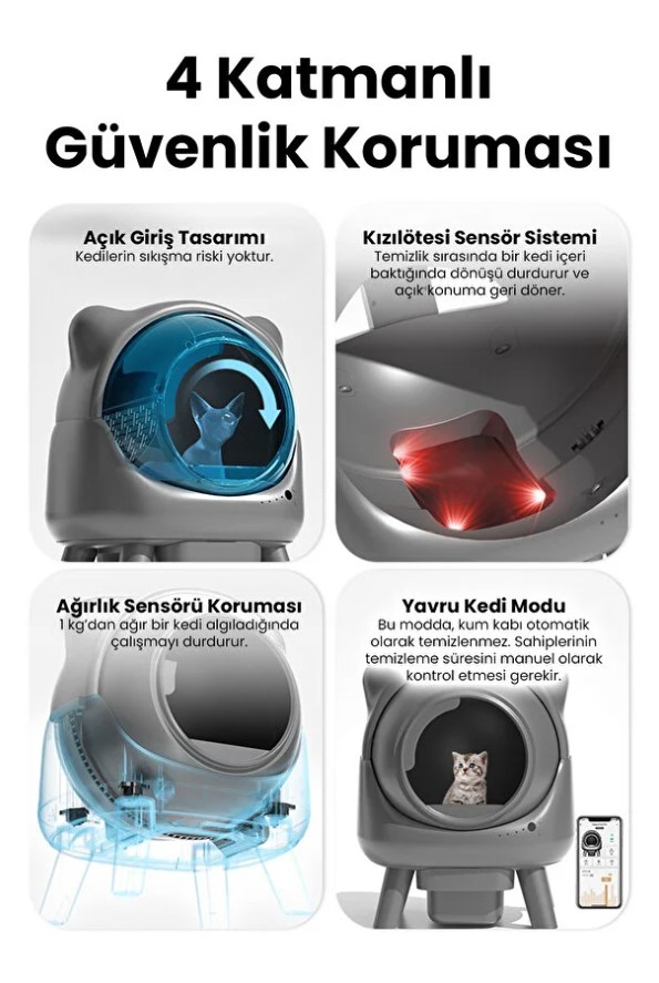 ELSPET OTAMATİK AKILLI KEDİ TUVALETİ ELSPET OTAMATİK AKILLI KEDİ TUVALETİ