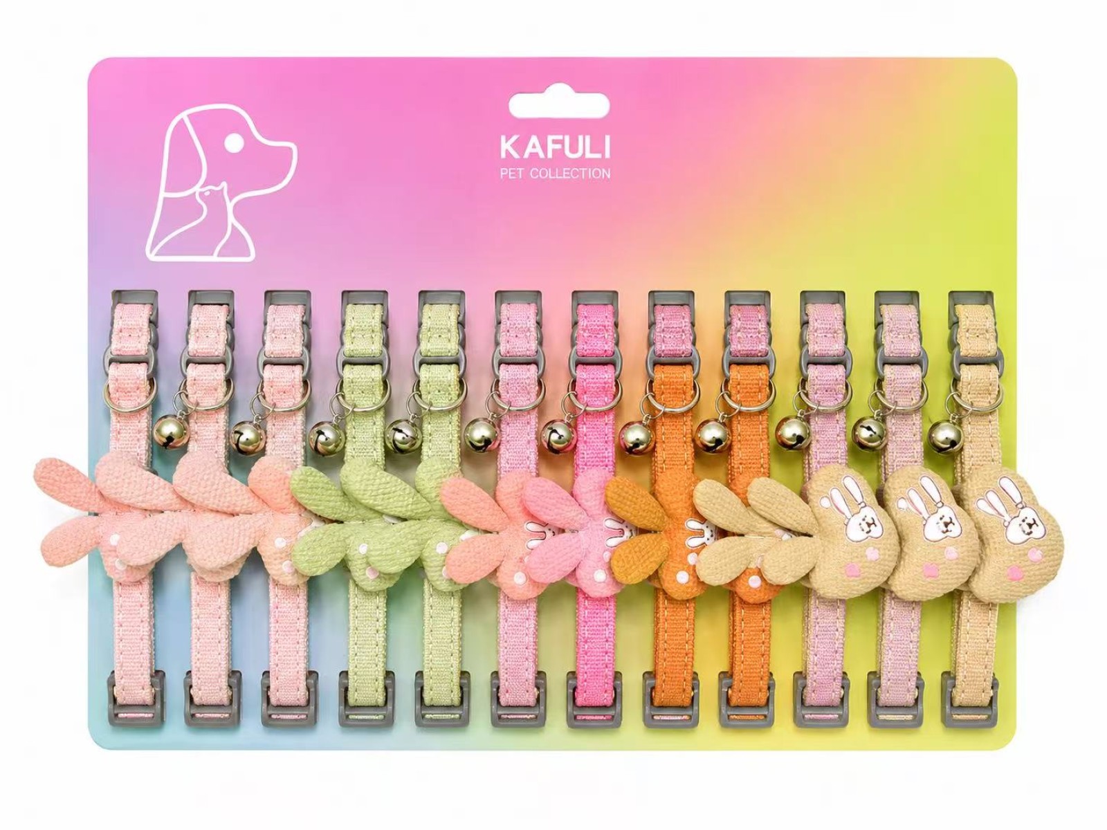 KAFULI KEDİ BOYUN TASMASI FİGÜRLÜ 12'Lİ