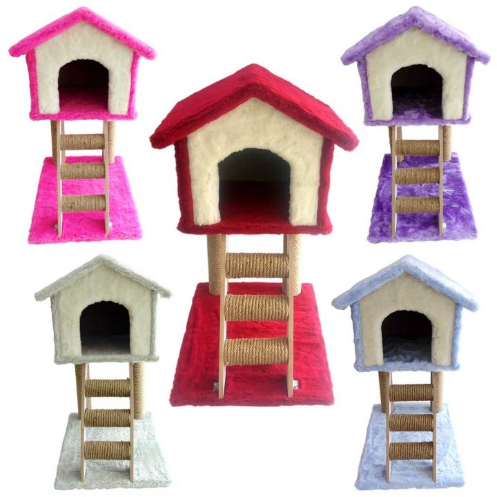 KEDİ TIRMALAMA MERDİVENLİ EV