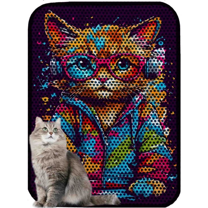 KEDİ TUVALET PASPASI ELEKLİ BÜYÜK BASKILI