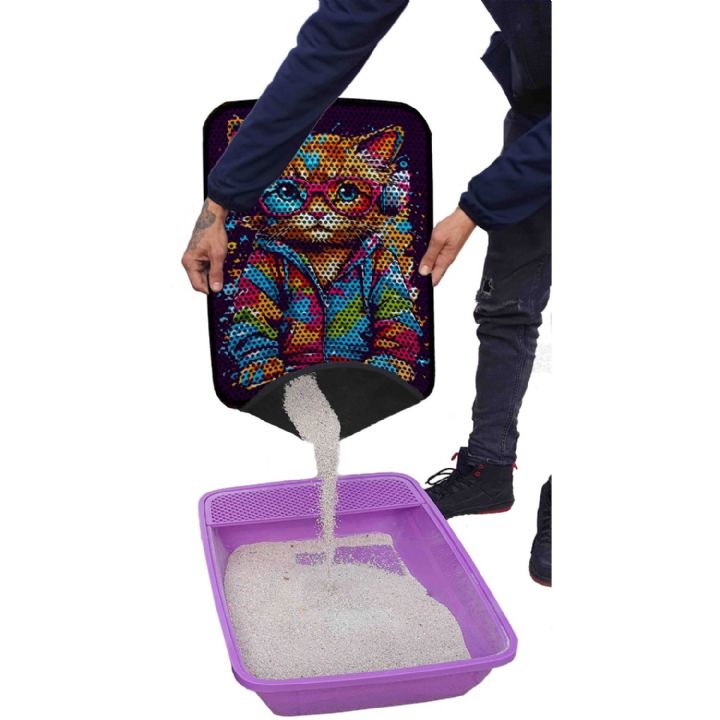 KEDİ TUVALET PASPASI ELEKLİ BÜYÜK BASKILI KEDİ TUVALET PASPASI ELEKLİ BÜYÜK BASKILI