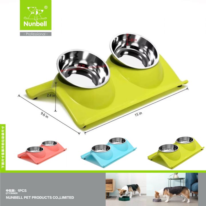 NUNBELL MELAMİN ÇELİK MAMA KABI İKİLİ