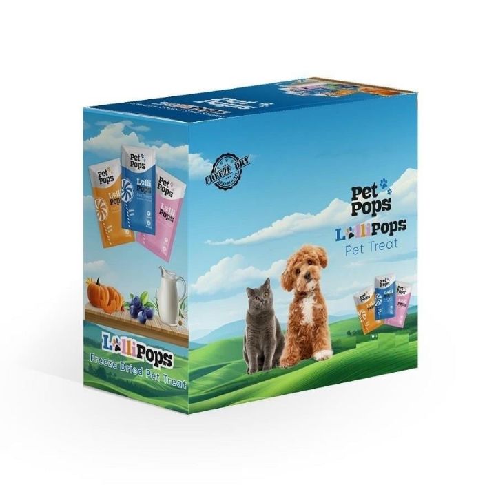 PET POPS KEDİ LOLİPOP BLUEBERRY 10'LU
