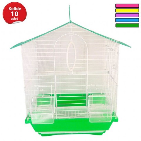 A-2107 Kuş Kafesi İki Kapılı Dik Çatılı 10'lu