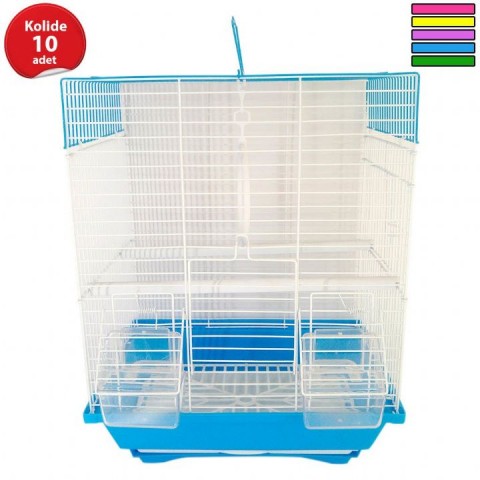 A-2108 KUŞ KAFESİ İKİ KAPILI DÜZ ÇATI 10'LU