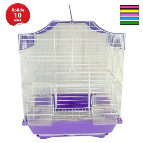 A-2109 KUŞ KAFESİ İKİ KAPILI BEŞGEN ÇATI 10'LU