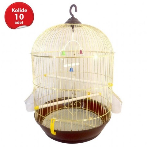 C301-AG KUŞ KAFESİ SİLİNDİR PİRİNÇ 10'LU