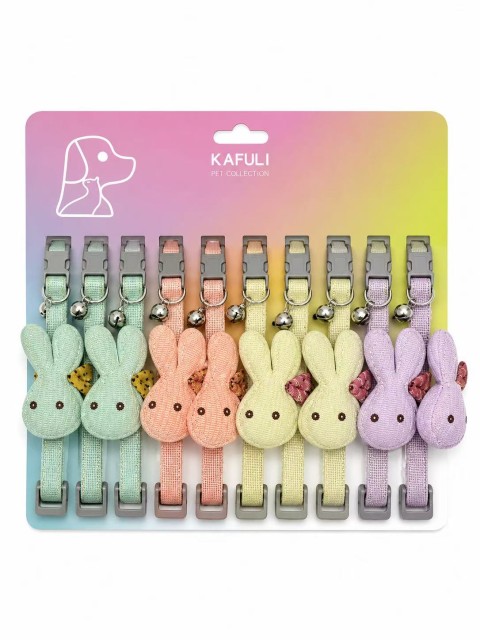 KAFULI KEDİ BOYUN TASMASI FİGÜRLÜ 12'Lİ