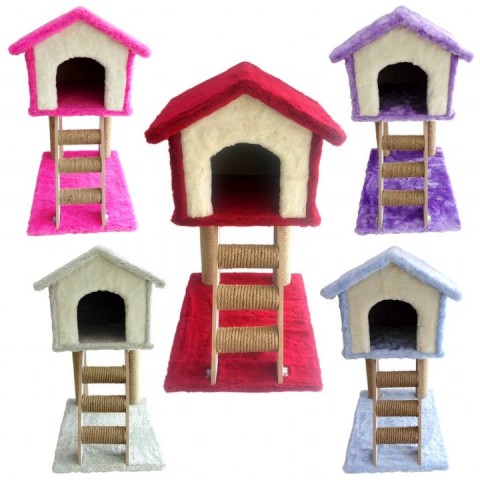 Kedi Tırmalama Merdivenli Ev