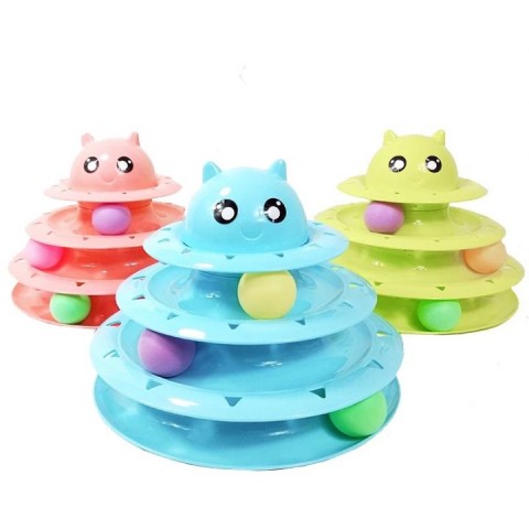 NUNBELL 3 KATLI SİLİNDİR KEDİ OYUNCAK