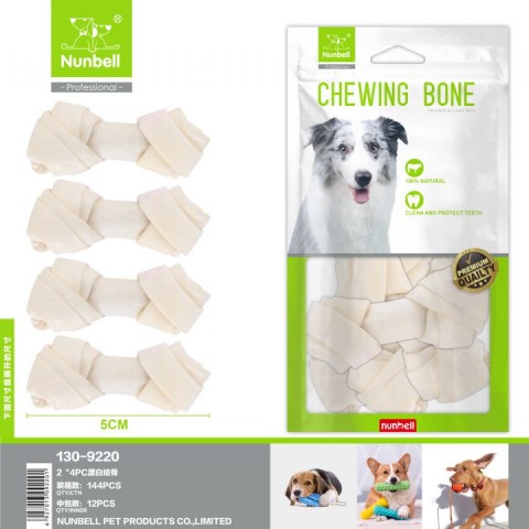 Nunbell Beyaz Düğüm Kemik 5cm 4'lü