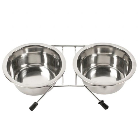 NUNBELL ÇELİK MAMA KABI İKİLİ TEL AYAKLI 17cm