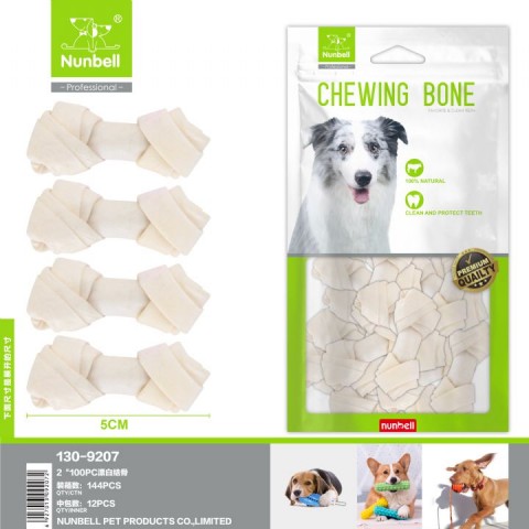 NUNBELL BEYAZ DÜĞÜM KEMİK 5cm 100'lü PAKET