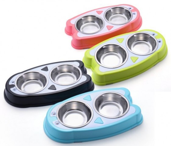 NUNBELL MELAMİN ÇELİK MAMA KABI İKİLİ