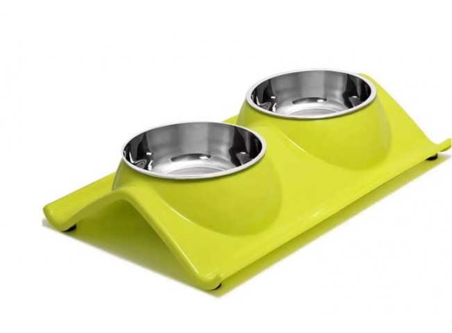 NUNBELL MELAMİN ÇELİK MAMA KABI İKİLİ