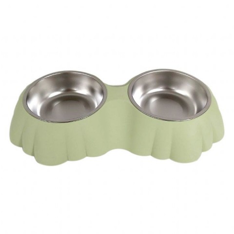 NUNBELL MELAMİN ÇELİK MAMA KABI İKİLİ