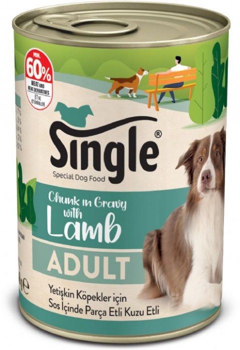 SİNGLE DOG LAMB KONS 400gr 12x2 PKT