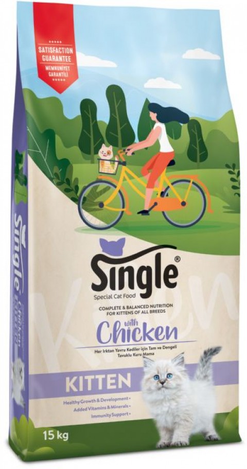 Single Kıtten Cat Chıcken 15kg+1kg