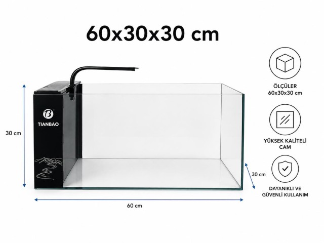TIANBAO YANDAN SUMP SİSTEMLİ LED AKV.60cm