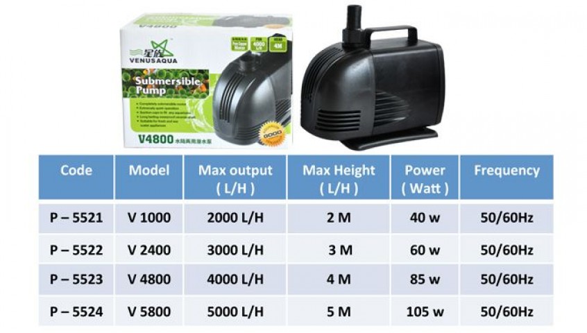 V2400 Venusaqua Kafa Motoru 60w 3000lt