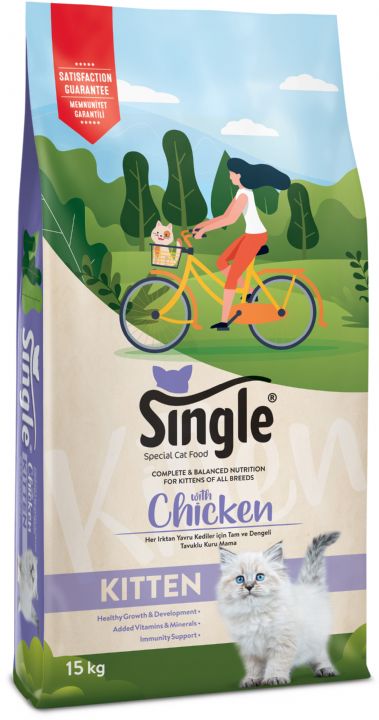 SİNGLE KITTEN CAT CHICKEN 15kg+1kg