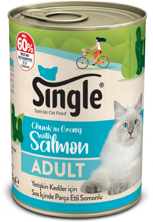 SİNGLE CAT SALMON KONS 400gr 12x2 PKT