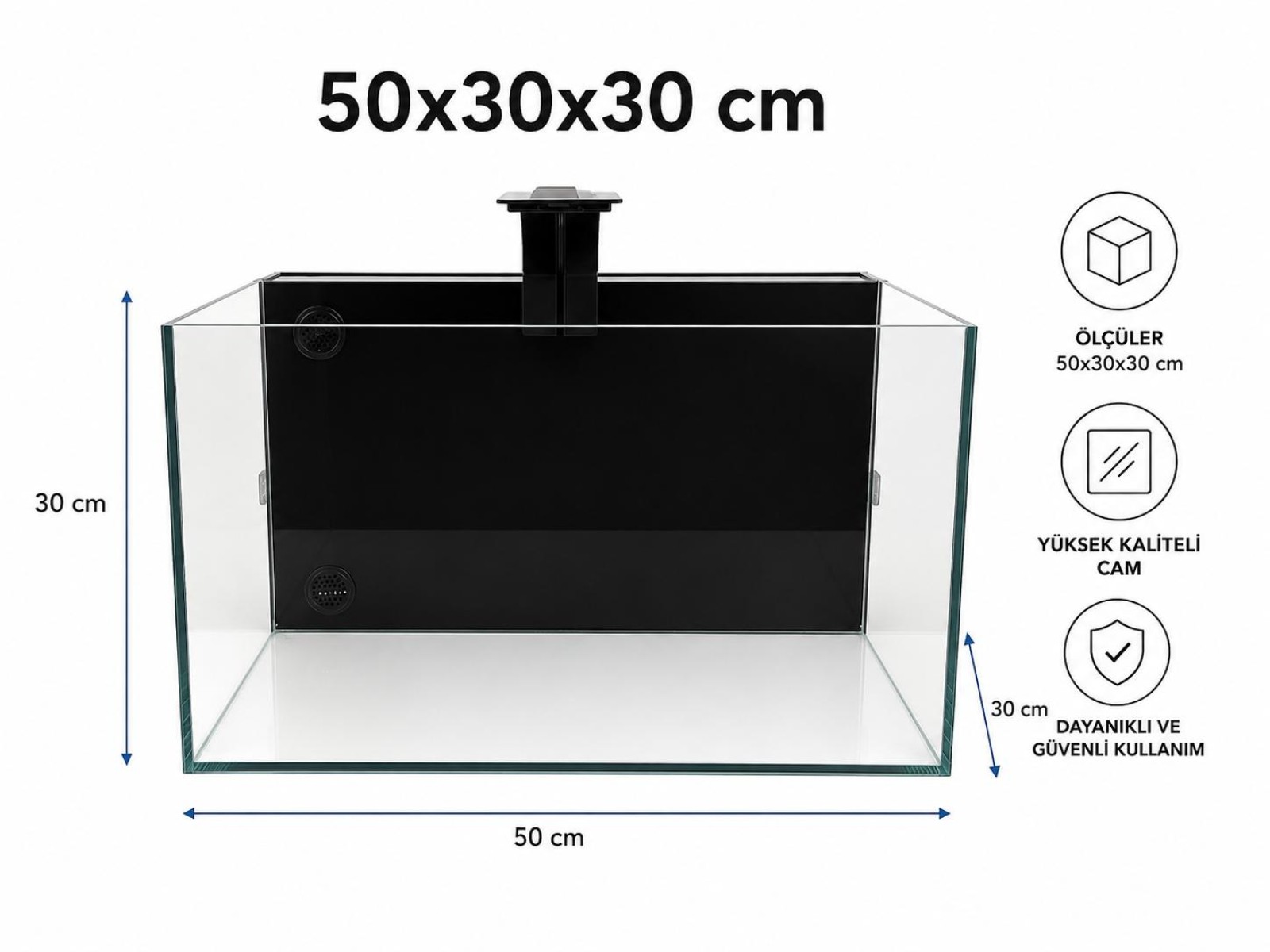 TIANBAO ARKADAN SUMP SİSTEMLİ LED AKV.50cm